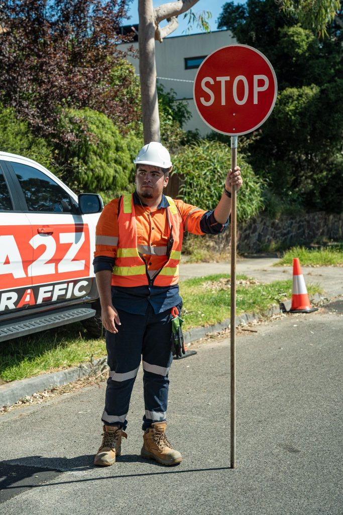 A2Z Traffic Management Control Person with Stop sign