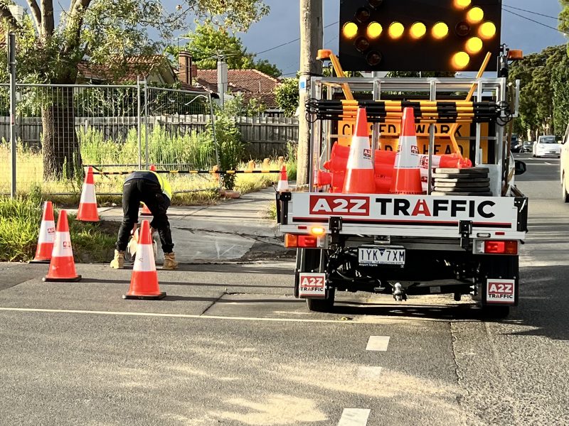 A2Z Traffic Management Truck with pedestrian management services