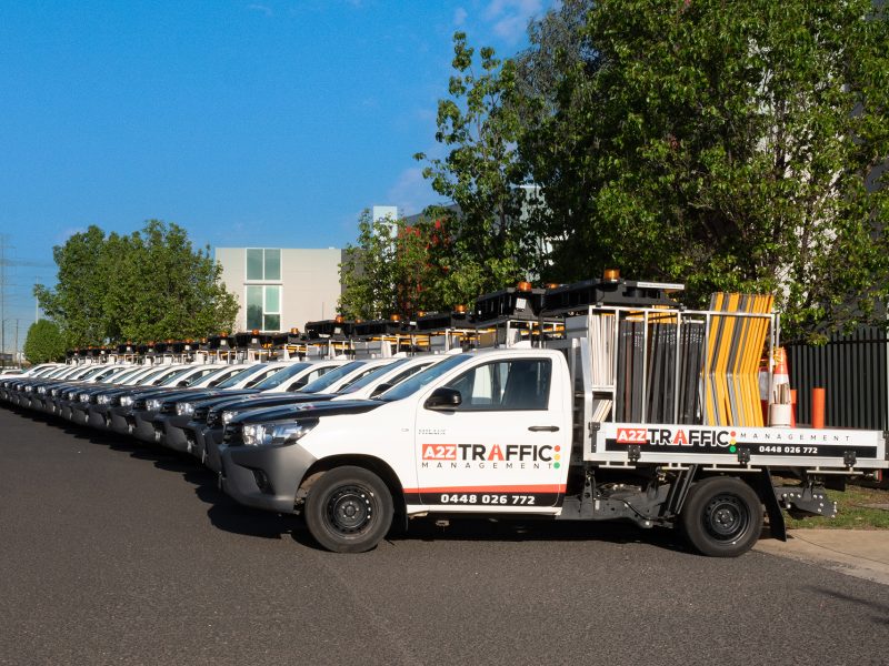 A2Z Traffic Management Trucks lined up